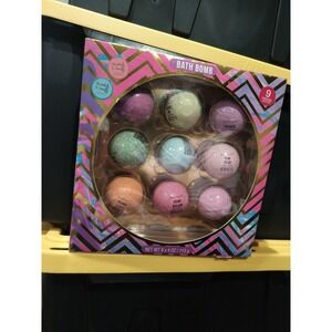 Body & Earth Nine (9) Pc. Bath Bomb Set 4 Oz. Each Variety of Scents Spa Time